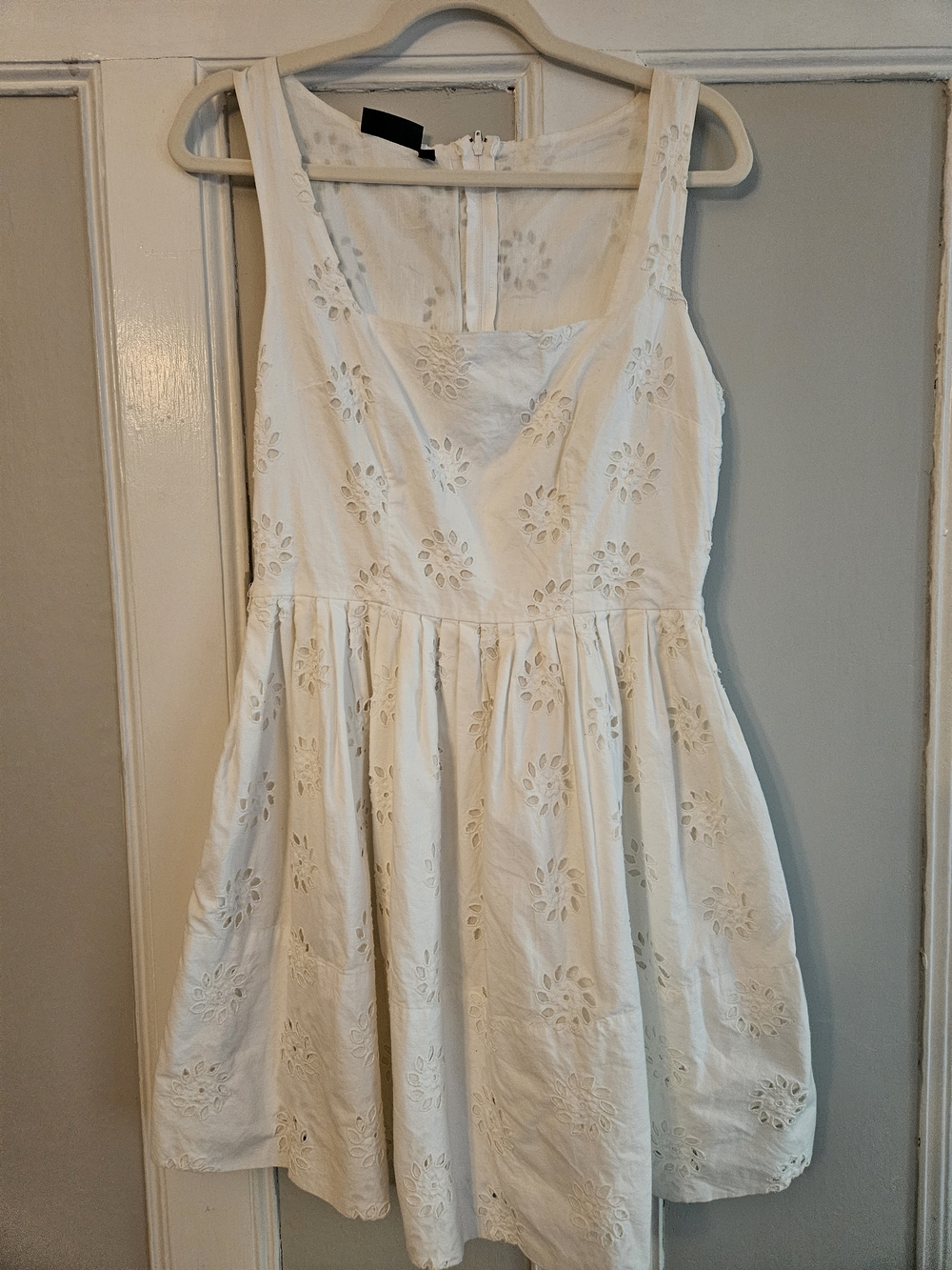 Topshop White Cotton Eyelet Dress